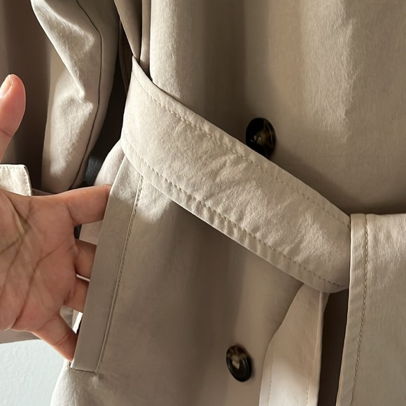 H&M Double Breasted Trench Coat Oversized Sz Small Beige Color - Picture 14 of 16